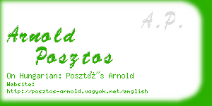 arnold posztos business card